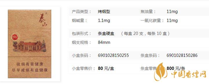 泰山1913香煙多少錢一盒？泰山1913各地價(jià)格表查詢2020
