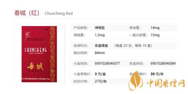 2021春城紅香煙價(jià)格一覽 春城紅香煙多少錢一包